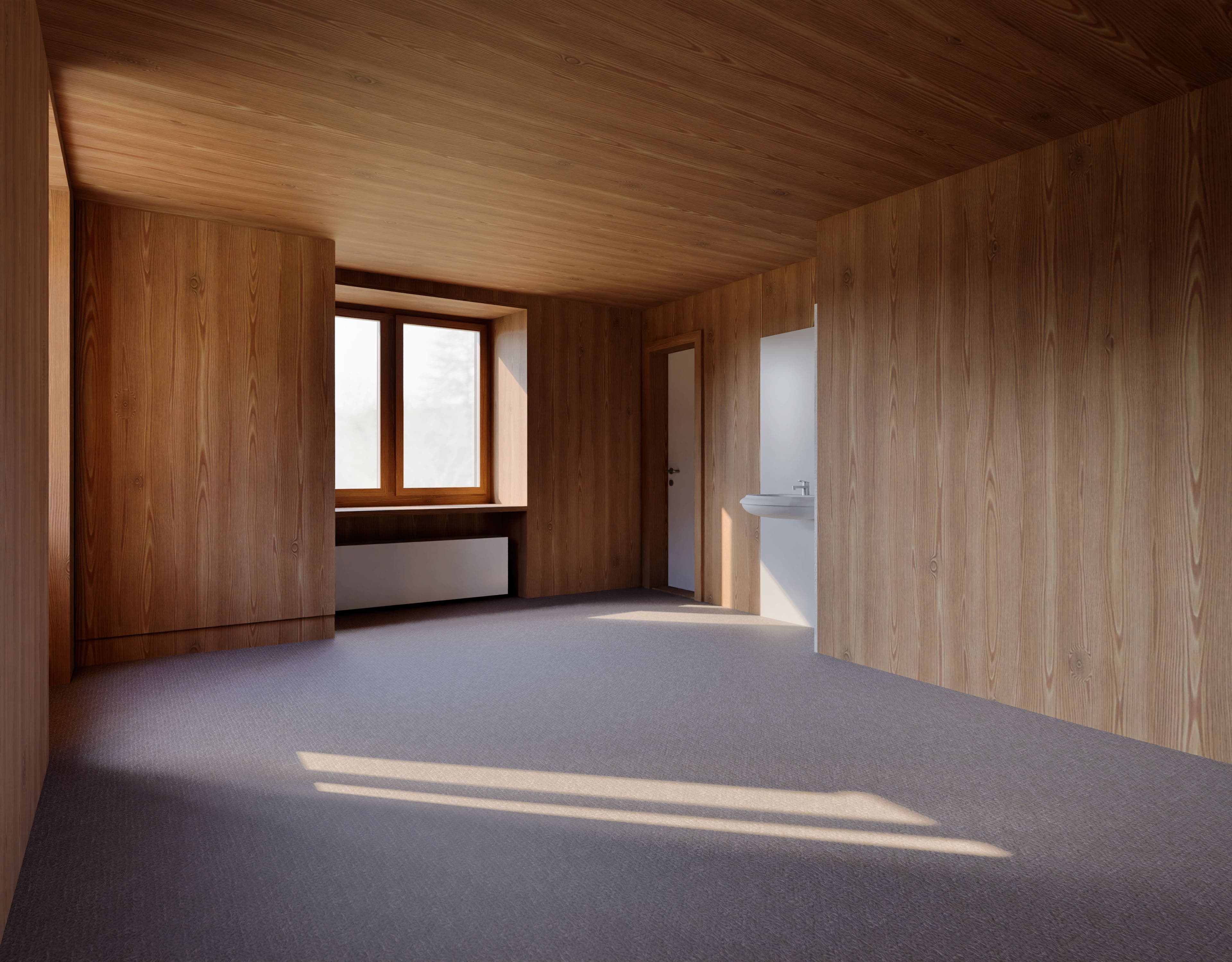 3D-Bestandesmodell eines Wohnhauses in Klosters, erstellt aus Punktwolkendaten als Grundlage für den Umbau im Bestand