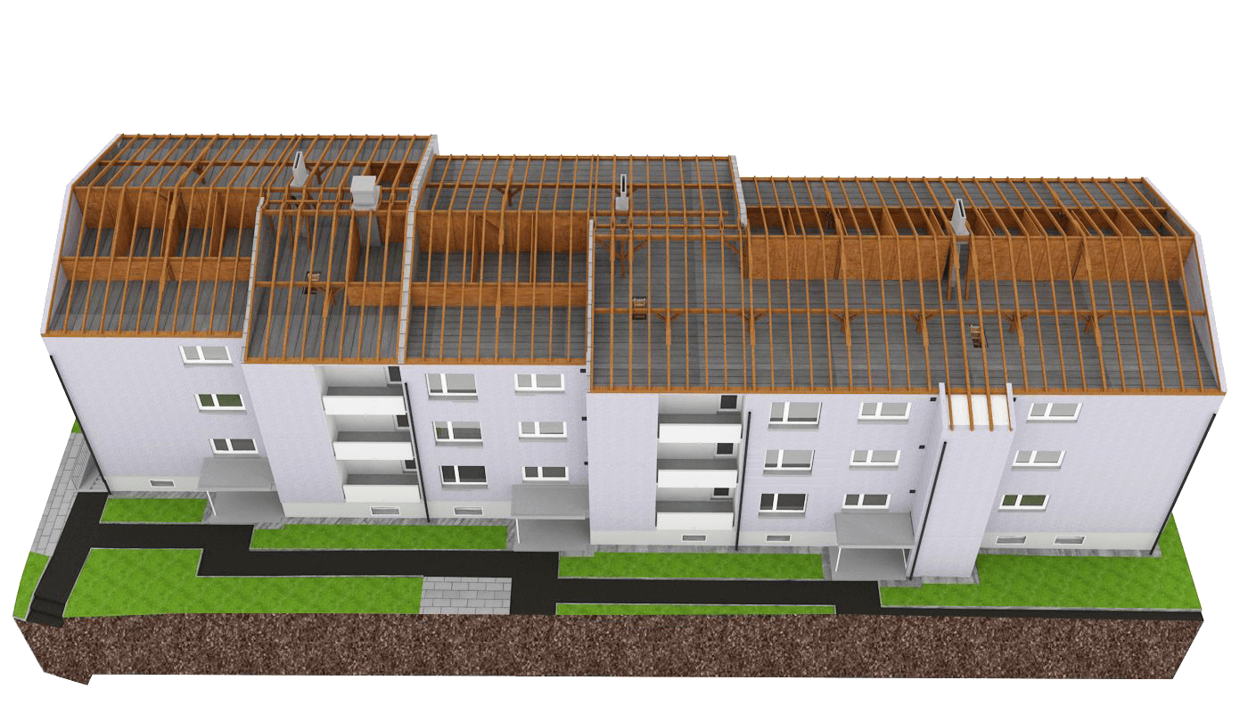 3D Aufnahme Wohnblock