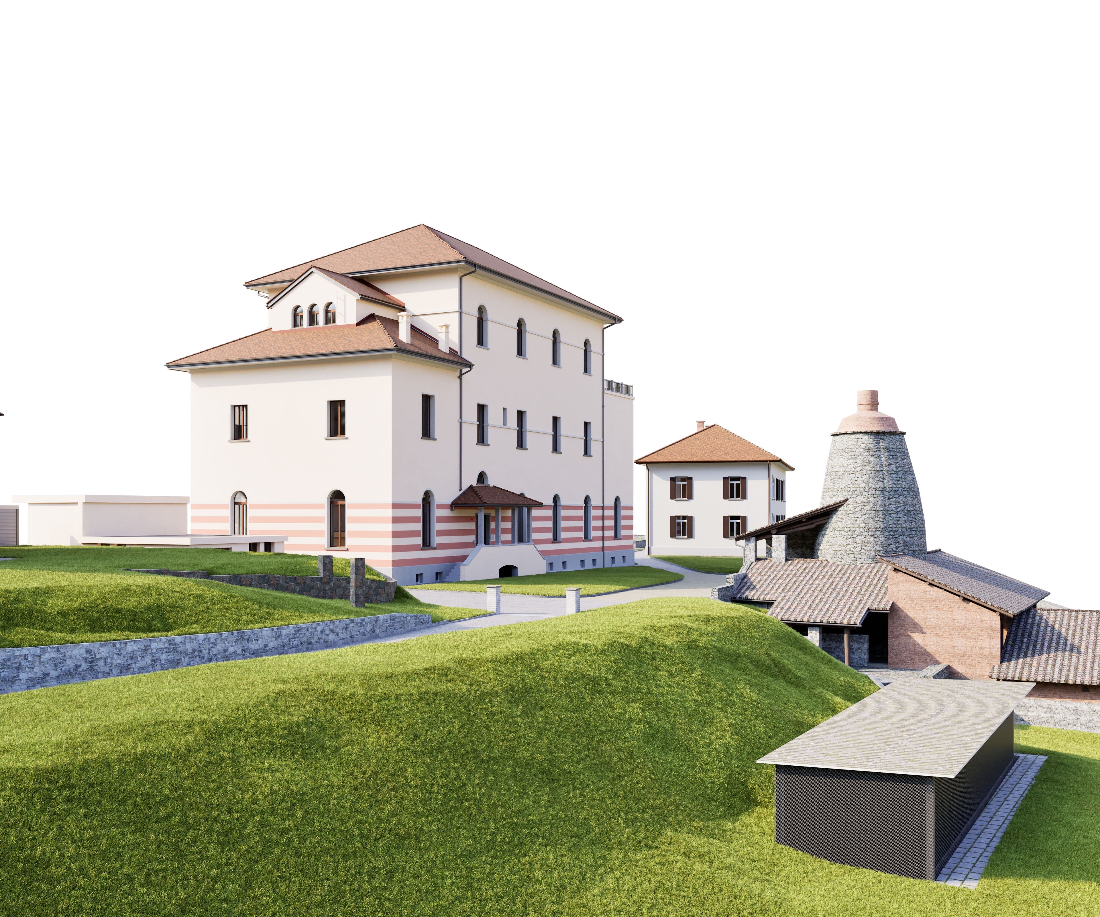 3D-Bestandsmodell eines Areals im Tessin aus präziser Arealvermessung mittels 3D-Laserscanning als Grundlage für Planung und Entwicklung durch VDE