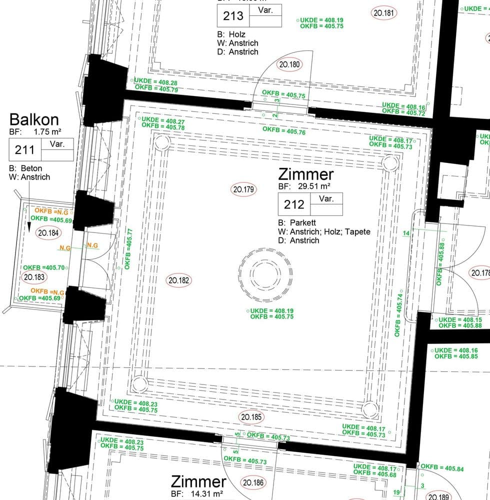 Architektur-Grundriss in 2D