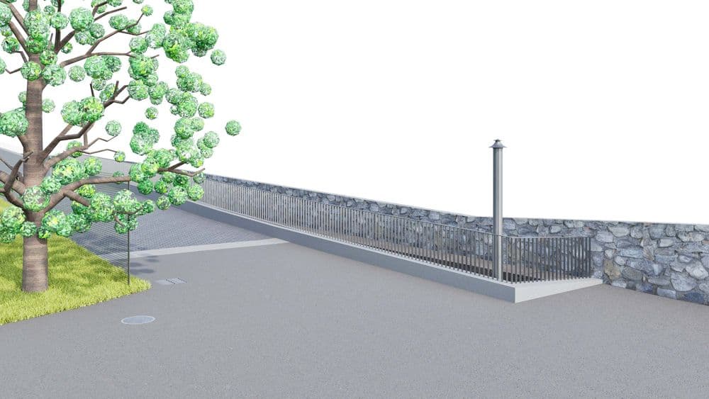 3D-Erfassung eines Geländes mittels terrestrischem Laserscanning für Bestandsplanung.